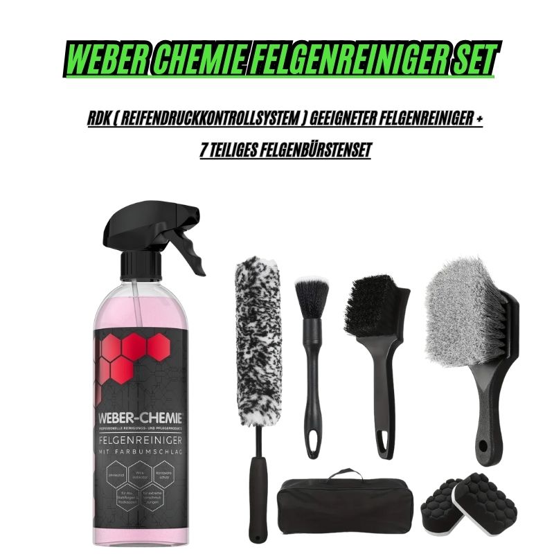 Weber Chemie Felgenreiniger Set – 7-teiliges Komplettset für professionelle Felgenreinigung