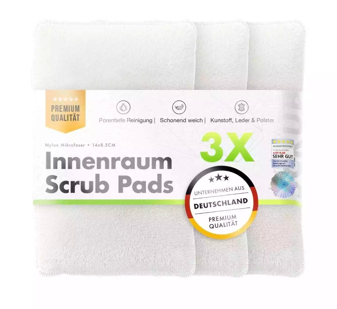 3x chemicalworkz Scrub Pad Interior Cleaning Scrubpad Set Schwamm Leder Textil
