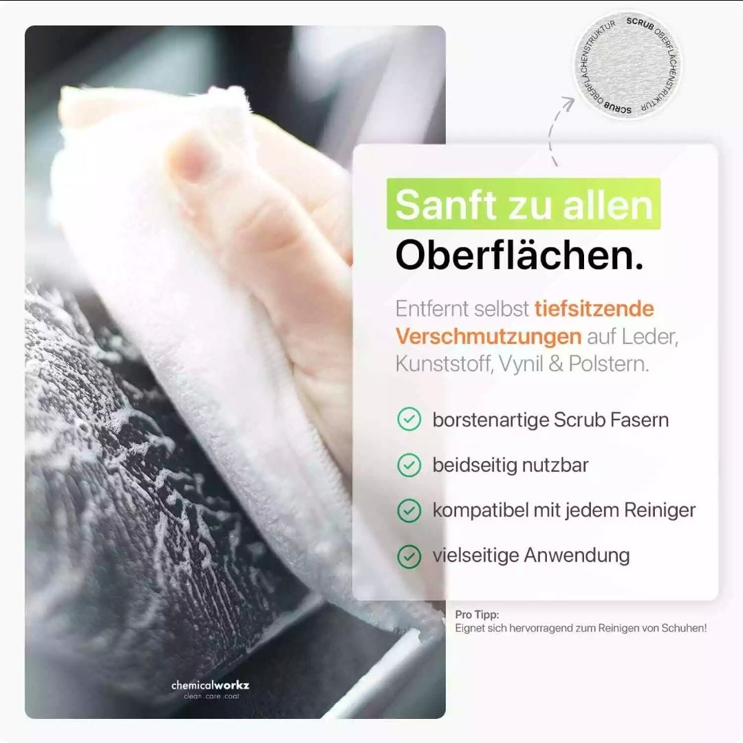 3x chemicalworkz Scrub Pad Interior Cleaning Scrubpad Set Schwamm Leder Textil