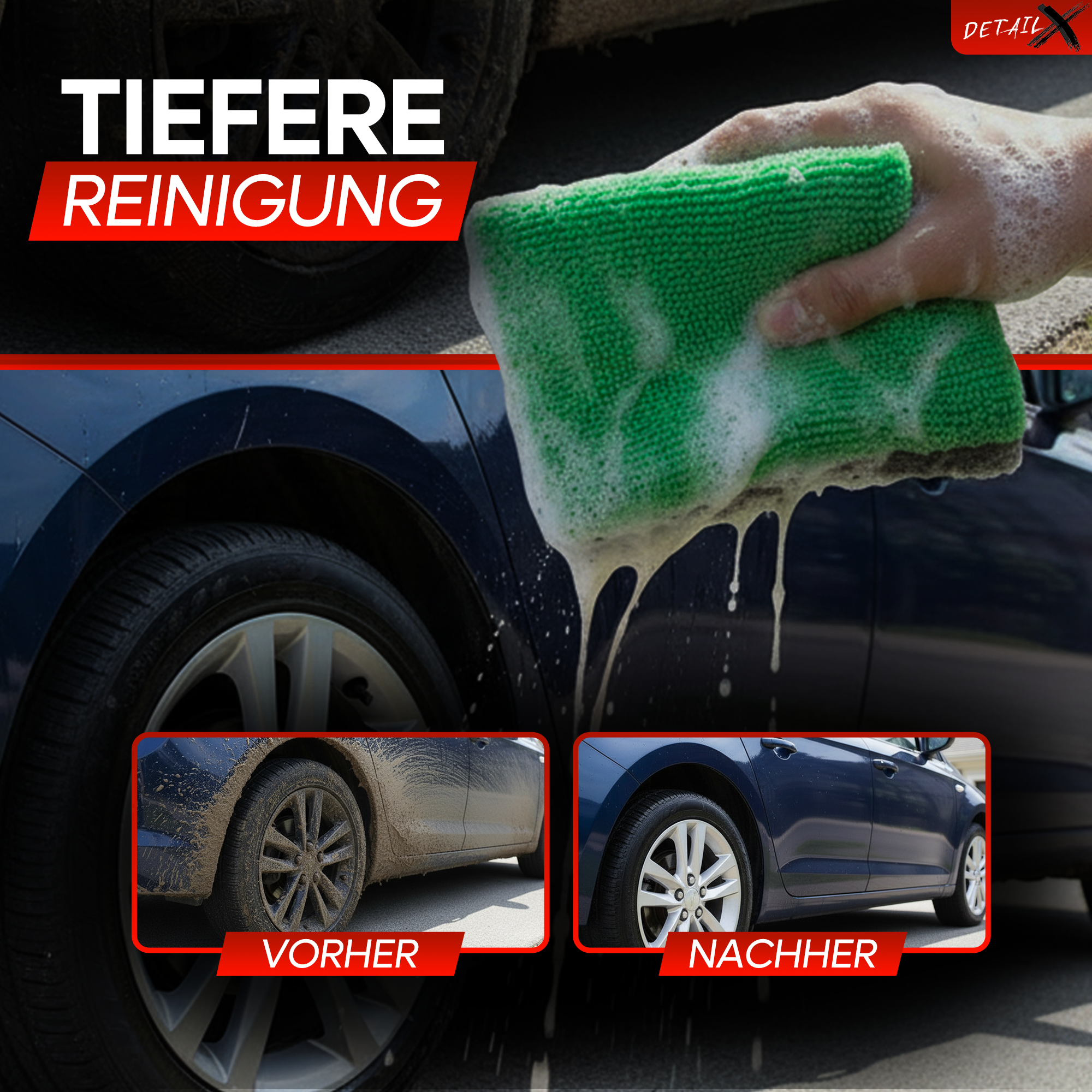 4x Detail X - Mikrofaser Applikationsschwamm