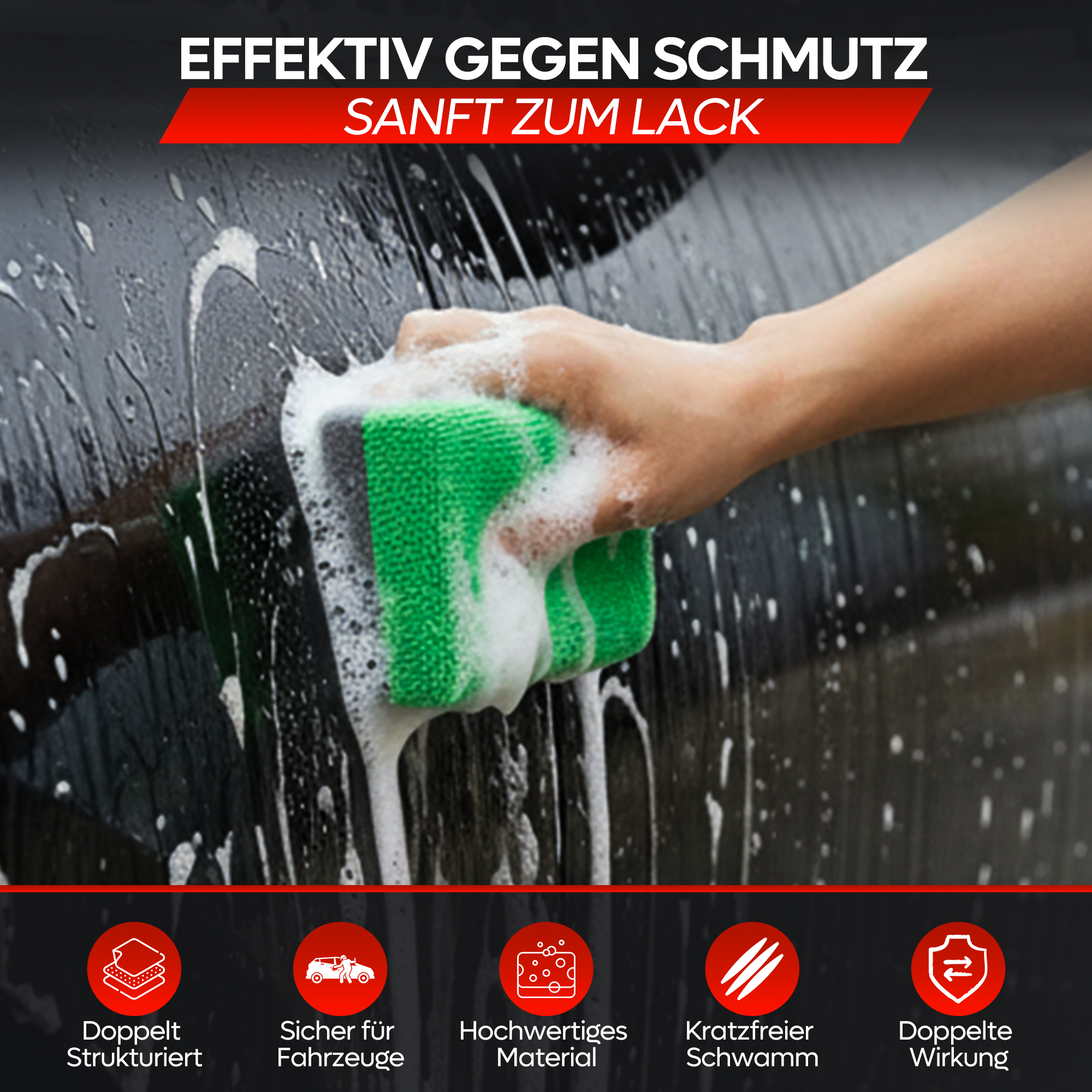 4x Detail X - Mikrofaser Applikationsschwamm