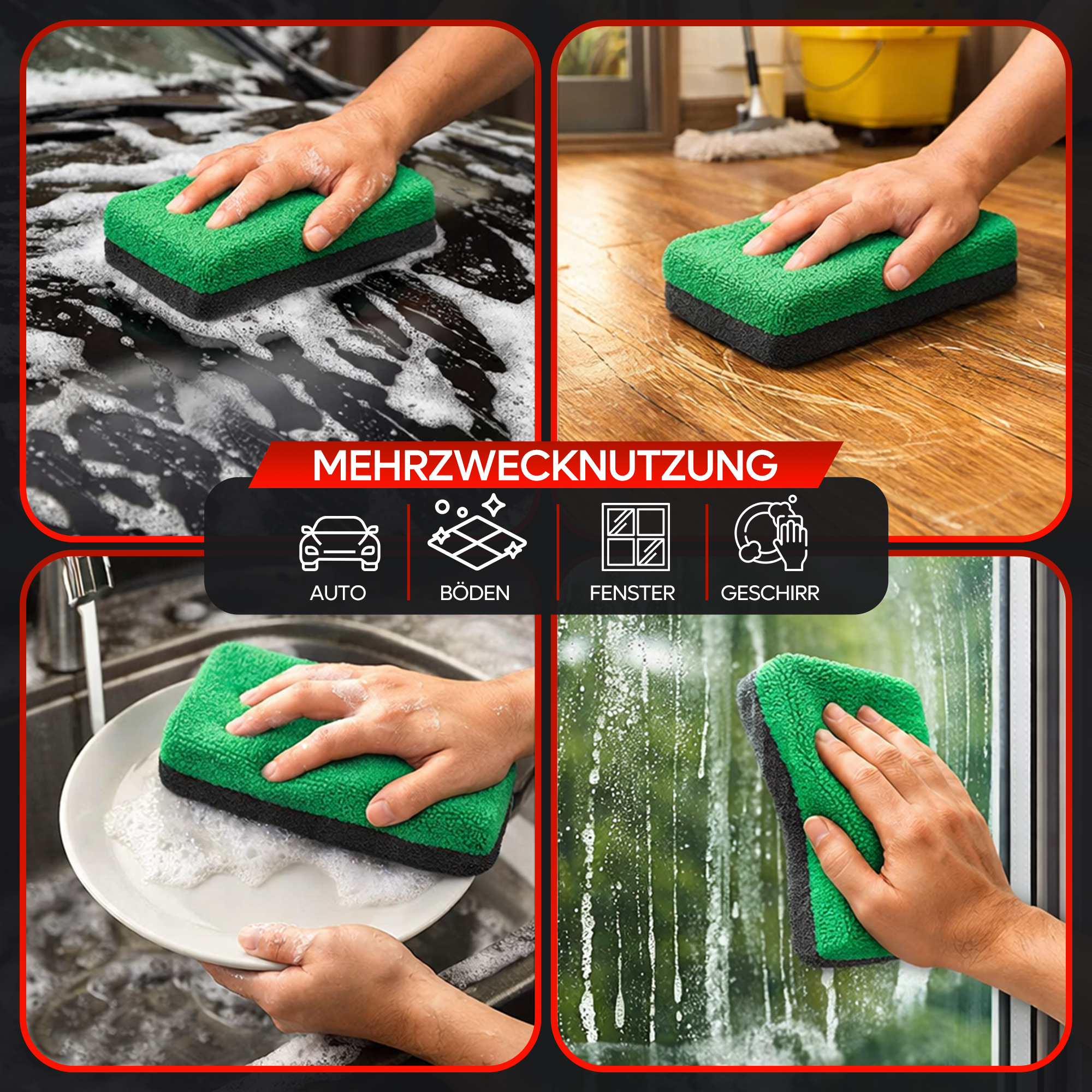 4x Detail X - Mikrofaser Applikationsschwamm