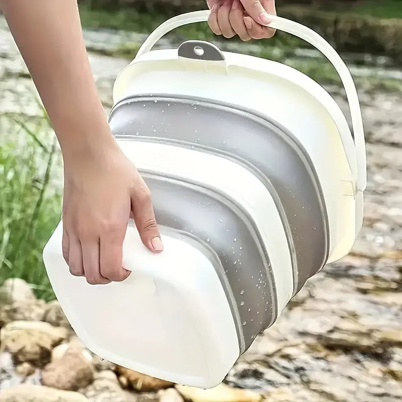 Faltbarer Wascheimer 10 Liter inkl. 2 Verstärkungsringe, ideal für die Fahrzeugwäsche von Hand