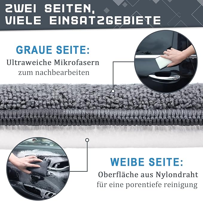 4er Set Detail X Scrub Pad, Reinigungspad für die Innen Reinigung Pflege von Kunststoff, Polster, Leder, Cockpit & Armaturen