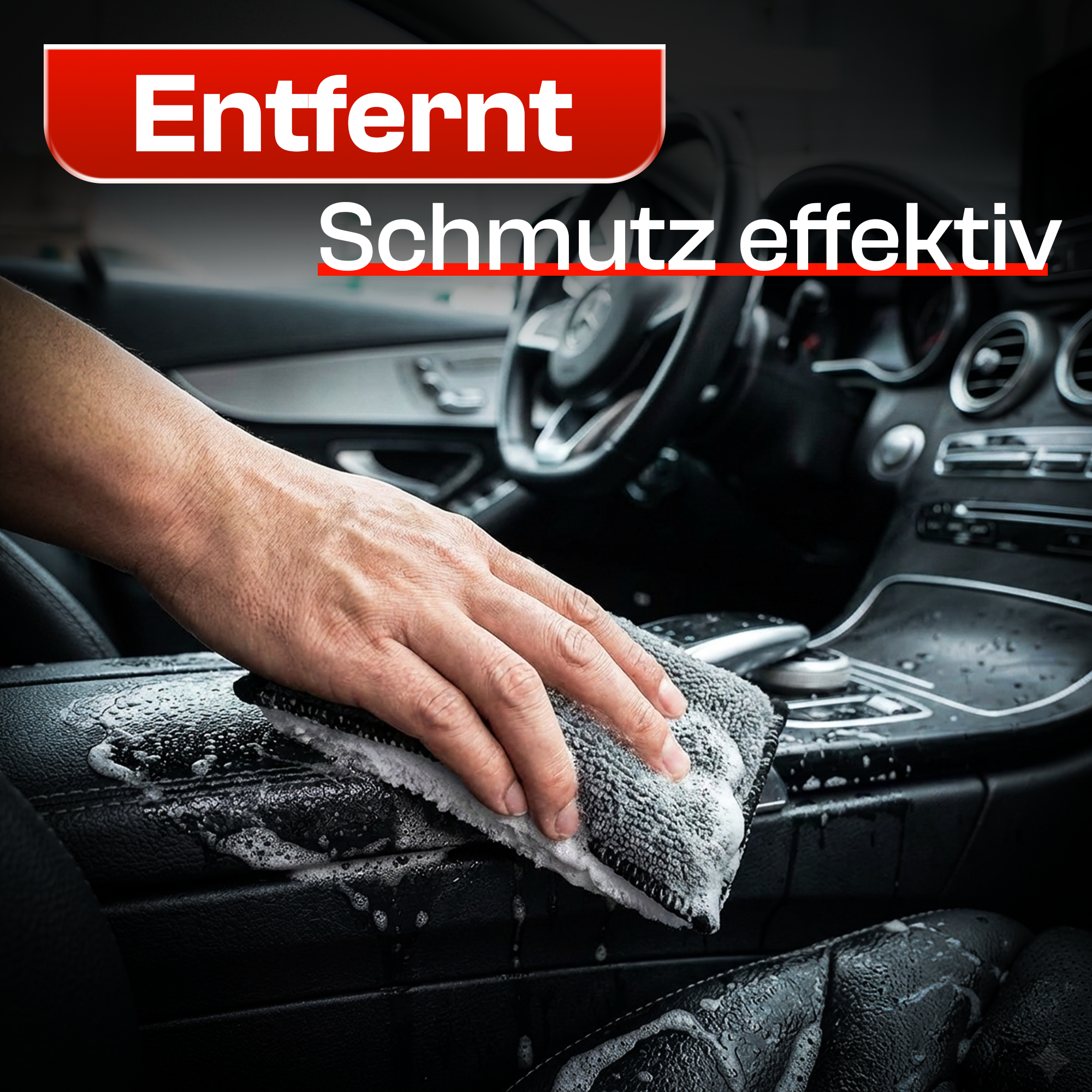 4er Set Detail X Scrub Pad, Reinigungspad für die Innen Reinigung Pflege von Kunststoff, Polster, Leder, Cockpit & Armaturen