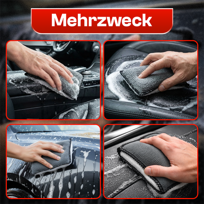 4er Set Detail X Scrub Pad, Reinigungspad für die Innen Reinigung Pflege von Kunststoff, Polster, Leder, Cockpit & Armaturen
