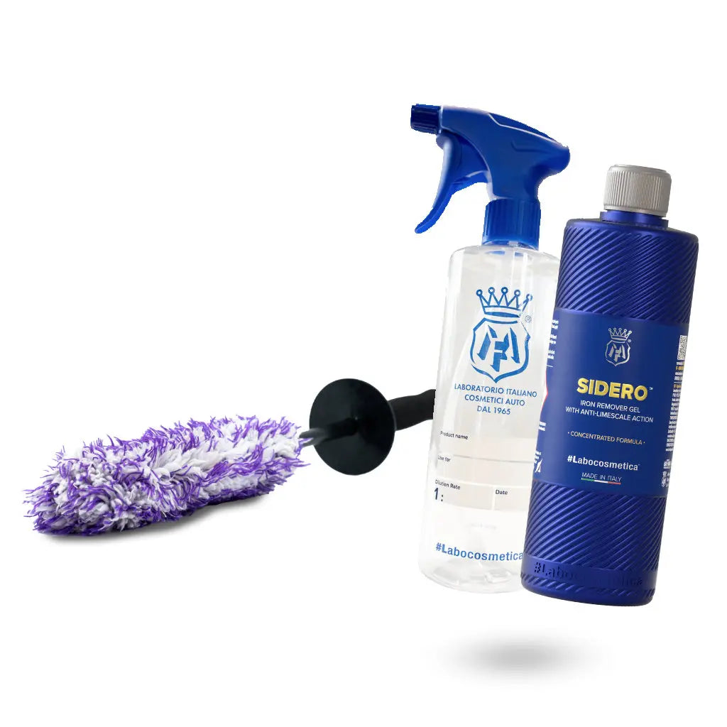 Labocosmetica Felgenreinigungsset (Sidero, Sprühflasche, Felgenbürste)