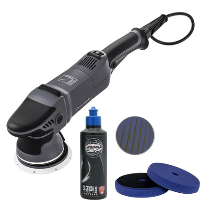 Chemicalworkz DA15 Pro Poliermaschinen Set mit Scholl S20Black Swiss Edition One Step Politur und 2x Spider Pad Blau