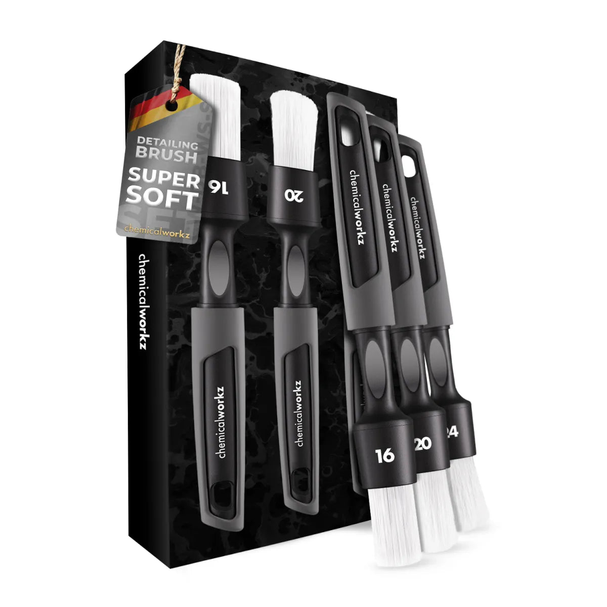 Chemicalworkz – Black & White Boar Detailing Pinsel Set (Außen&Innenbereich)