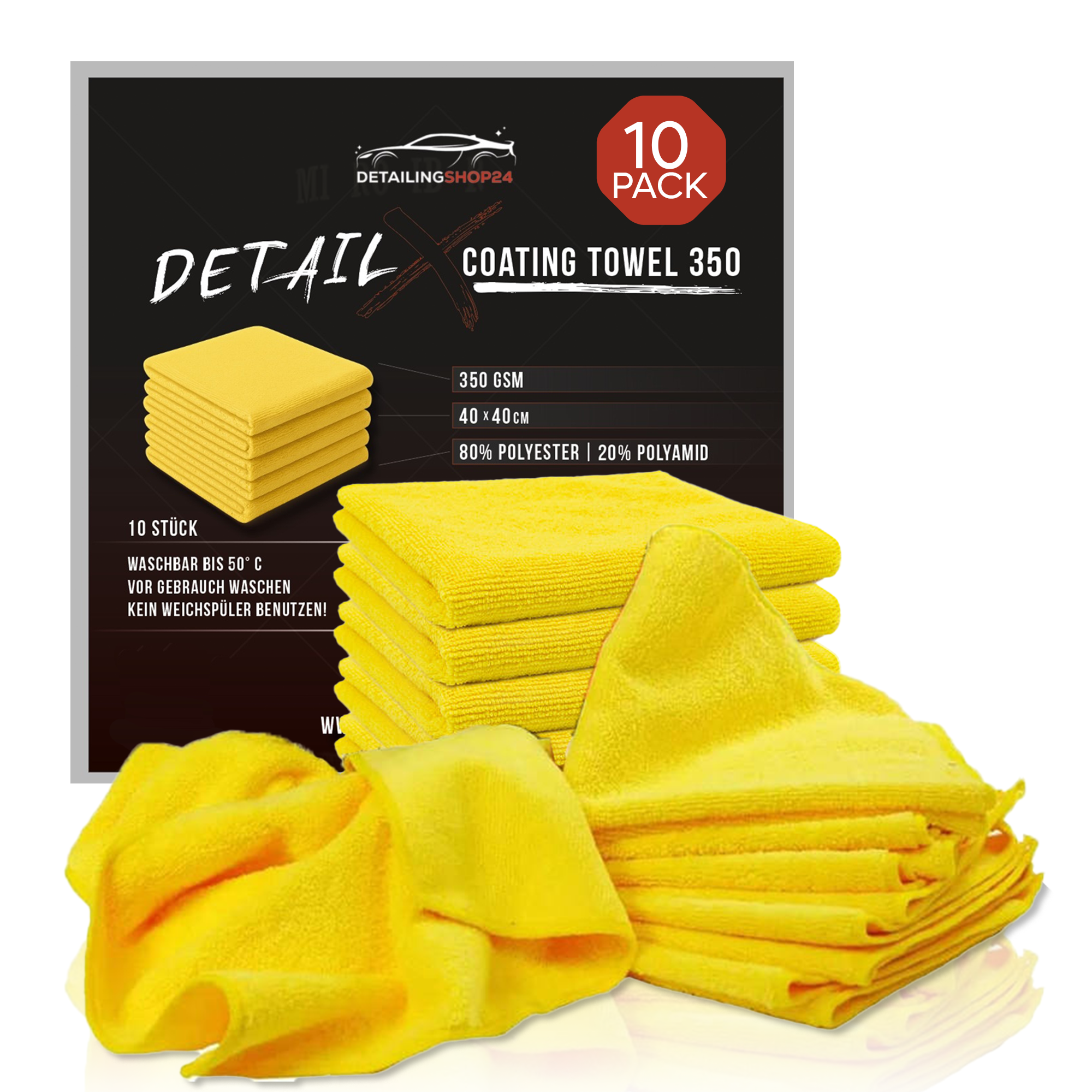 Mikrofasertuch Allzwecktuch Coating Towel 350 gsm 10er Pack