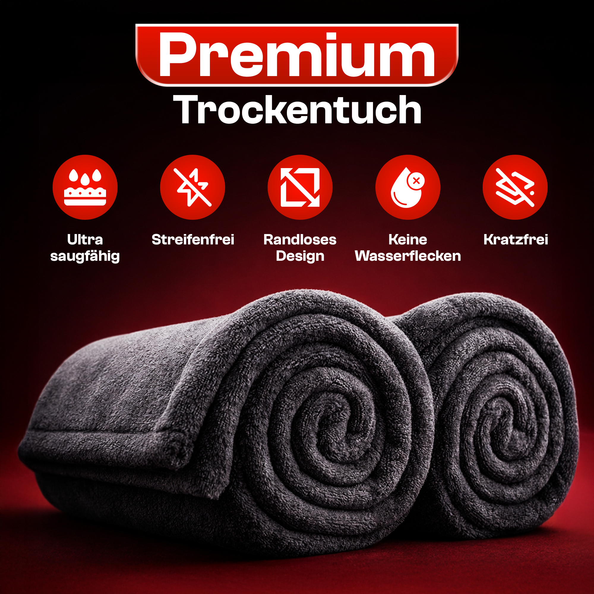 Detail X - Premium Trockentuch 80x50cm 1400GSM Randlos