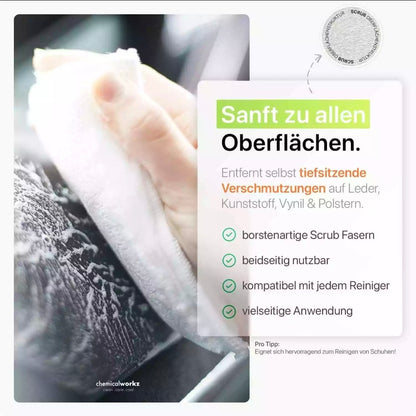 3x chemicalworkz Scrub Pad Interior Cleaning Scrubpad Set Schwamm Leder Textil