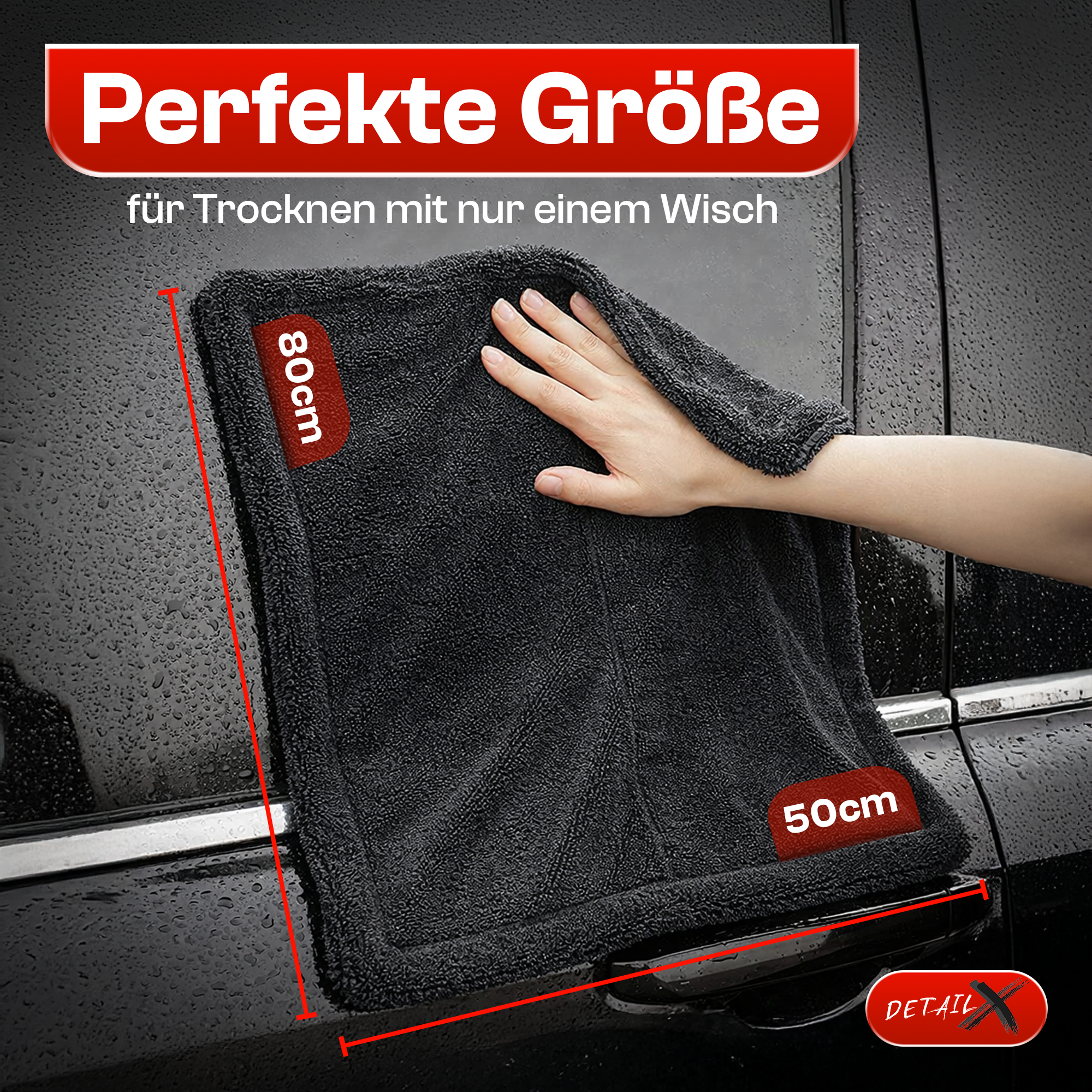 Detail X - Premium Trockentuch 80x50cm 1400GSM Randlos
